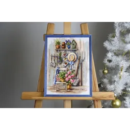 Kreuzstich-Set "Ländliche Ecke" 25x34 cm S/MD021