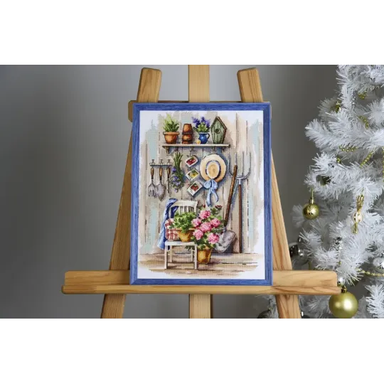 Kreuzstich-Set "Ländliche Ecke" 25x34 cm S/MD021