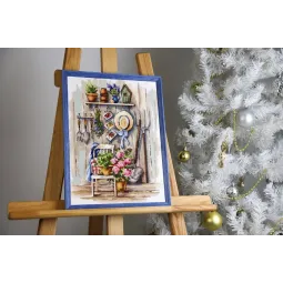 Kreuzstich-Set "Ländliche Ecke" 25x34 cm S/MD021