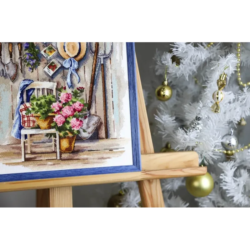 Kreuzstich-Set "Ländliche Ecke" 25x34 cm S/MD021