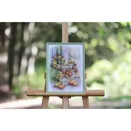 Kreuzstich-Set "Auf der Veranda" 24x33 cm S/MD020