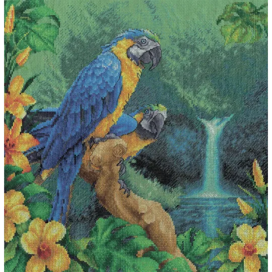 Kit de point de croix PANNA "Forêt tropicale du Brésil" 34,5 x 34,5 cm PPT-0858