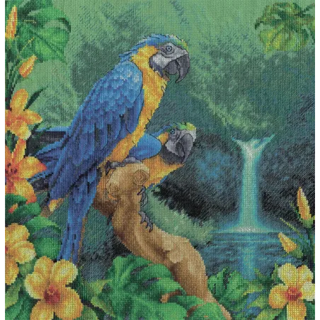 Kit de point de croix PANNA "Forêt tropicale du Brésil" 34,5 x 34,5 cm PPT-0858