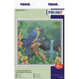 Набор для вышивания крестом PANNA "Тропический лес Бразилии" 34.5 x 34.5 см PPT-0858