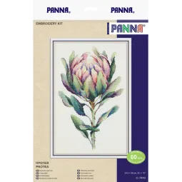 Kryželiu siuvinėjimo rinkinys PANNA "Protea" 24.5 x 38 cm PC-7443
