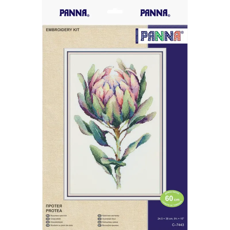 Kit de point de croix PANNA "Protea" 24,5 x 38 cm PC-7443
