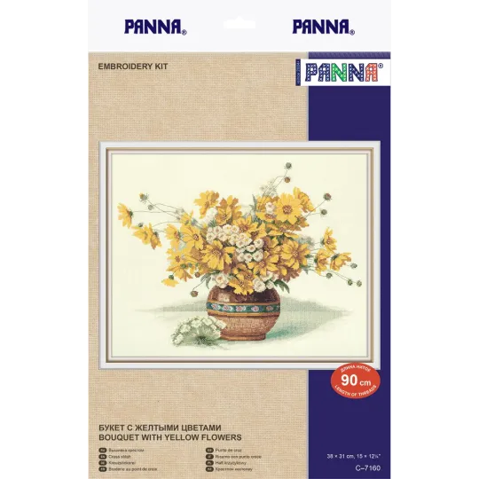 Набор для вышивания крестом PANNA "Букет с желтыми цветами" 38 x 31 см PC-7160