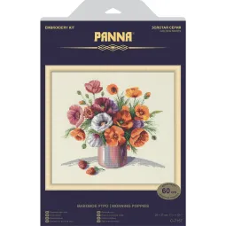 Kreuzstich-Set PANNA "Morgenmohnblumen" 29 x 27 cm PC-7157