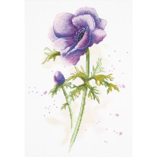 Kit de point de croix PANNA "Anémone" 20 x 29 cm PC-1966