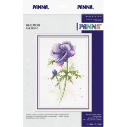 Kryželio siuvinėjimo rinkinys PANNA "Anemone" 20 x 29 cm PC-1966