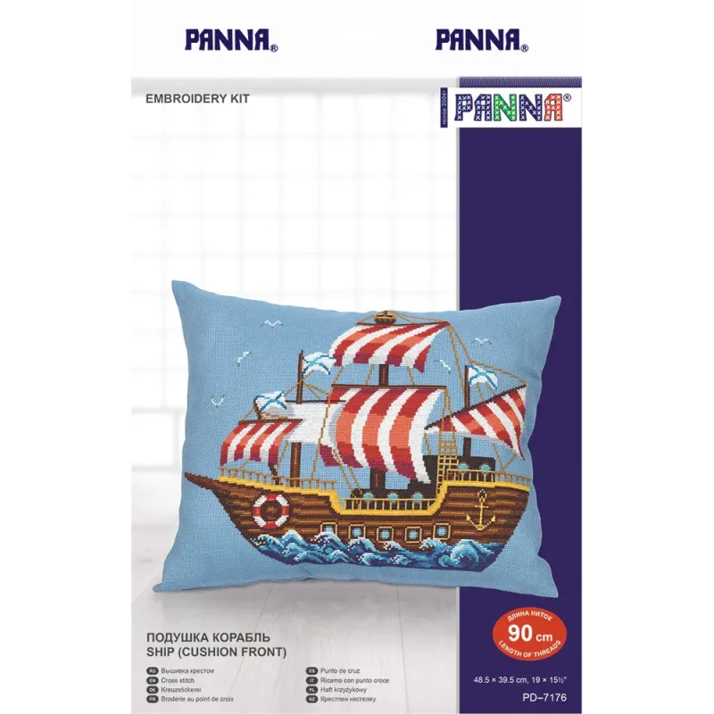 (D) Kreuzstich-Set PANNA "Schiff (Kissenfront)" 48,5 x 39,5 cm PPD-7176