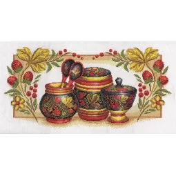 Kryželio siuvinėjimo rinkinys PANNA "Khokhloma" 52 x 26,5 cm PNH-0311