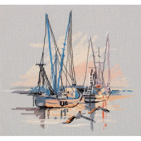 Kit de point de croix PANNA "Charleston harbor" 20,5 x 18,5 cm PGM-7268