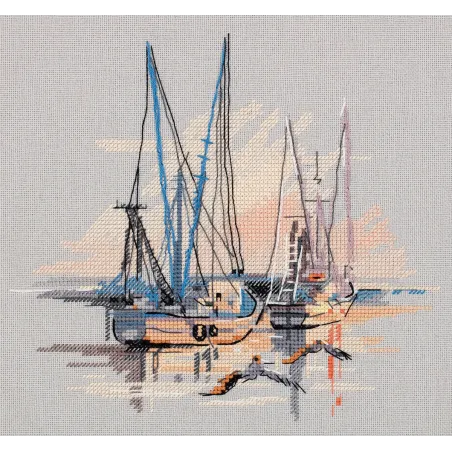 Kit de point de croix PANNA "Charleston harbor" 20,5 x 18,5 cm PGM-7268