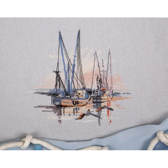 Kit de point de croix PANNA "Charleston harbor" 20,5 x 18,5 cm PGM-7268