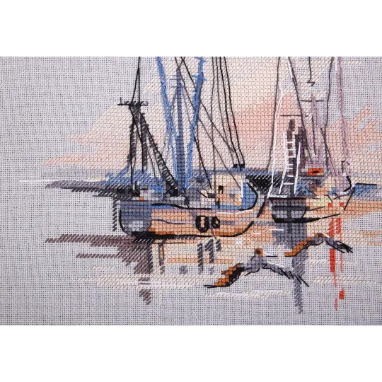 Kit de point de croix PANNA "Charleston harbor" 20,5 x 18,5 cm PGM-7268