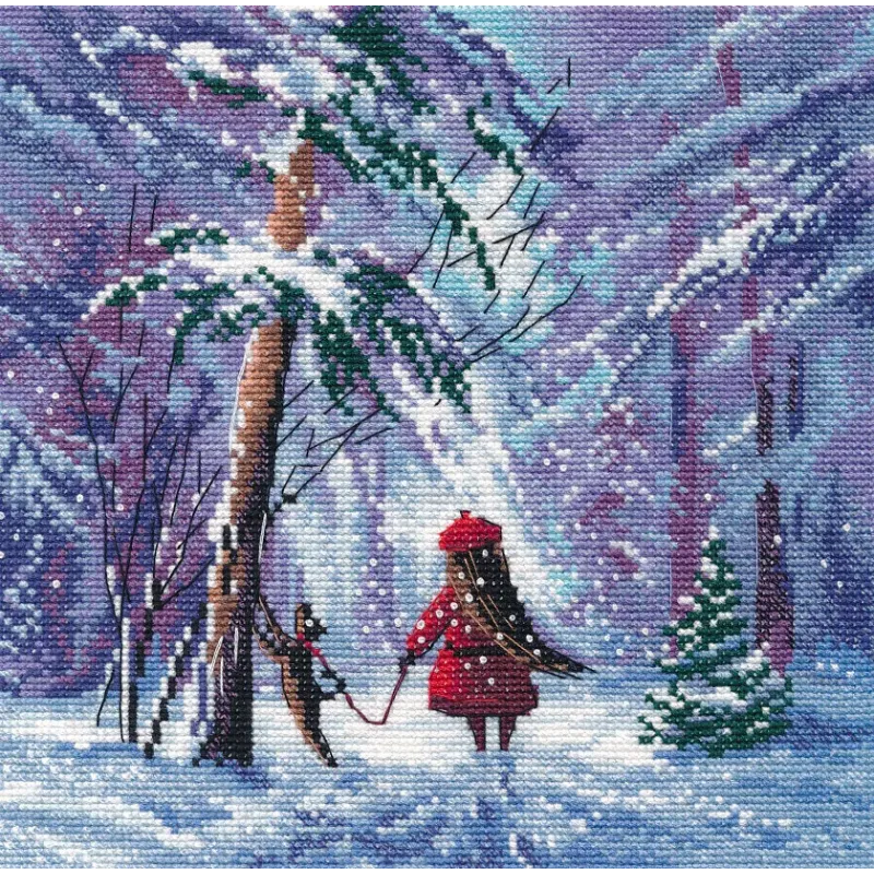 Kryželio siuvinėjimo rinkinys "Žiemos pasaka" 18 × 18 cm S1663