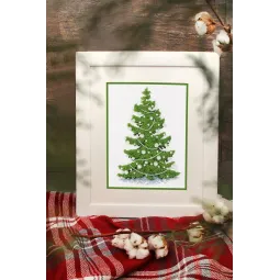 Набор для вышивания крестиком KLART "Бархатная ель" 13,5 x 19,5 см KL8-484