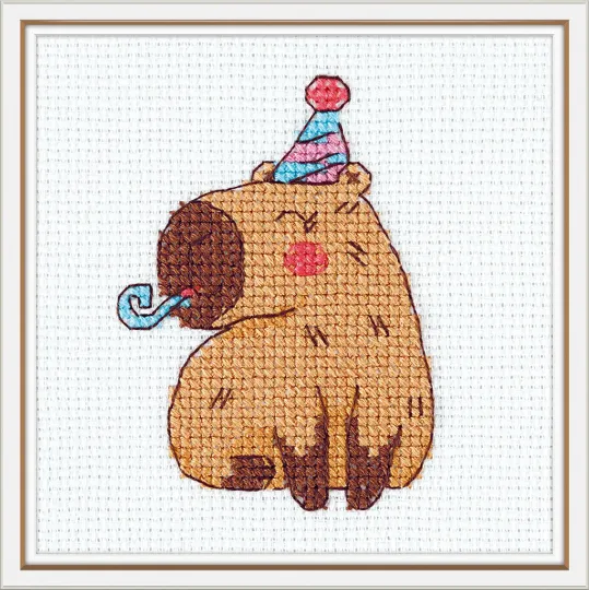 Kit de point de croix KLART "Capybara" 8,5 x 11 cm KL12-066