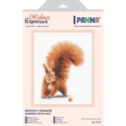 Kreuzstich-Set PANNA "Eichhörnchen mit Nuss" PJK-2176