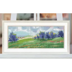 Kit de point de croix "Étendue printanière" 37×15 cm S1666