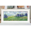 Kryželiu siuvinėjimo rinkinys „Pavasario platybės“ 37×15 cm S1666