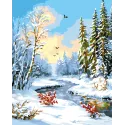 Malen nach Zahlen Set „Friedliche Winterlandschaft“ 40x50 cm W100 0425