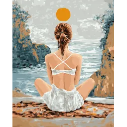 Kit de peinture par numéros "Méditation au coucher du soleil" 40x50 cm W096 0425
