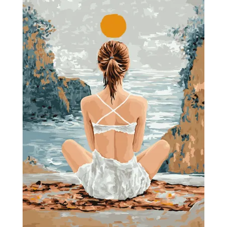 Malen nach Zahlen-Set "Meditation bei Sonnenuntergang" 40x50 cm W096 0425