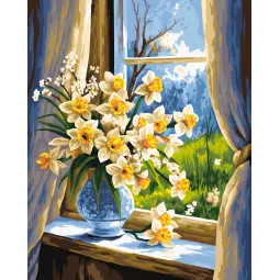 Dažymo pagal skaičius rinkinys "Narcizai saulės šviesoje" 40x50 cm W093 0326