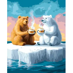 Kit de peinture par numéros "Une conversation chaleureuse" 40x50 cm W092 0425