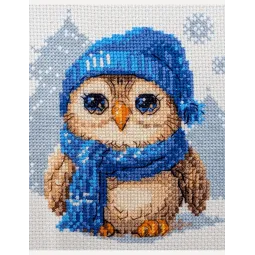 Kryželiu siuvinėjimo rinkinys „Mieloji pelėda“ 15x15 cm SRA1019