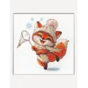 Kit de point de croix « Renard joueur » 15x15 cm SRA1018