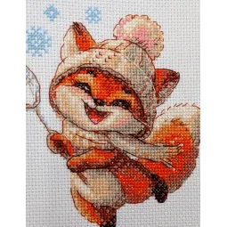 Набор для вышивания крестиком "Игривый лис" 15x15 см SRA1018