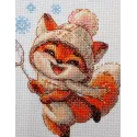 Kit de point de croix « Renard joueur » 15x15 cm SRA1018
