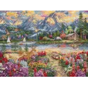 Набор для вышивания крестиком "Spring Mountain Majesty" 45x34cm SLETIL9939