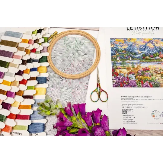 Набор для вышивания крестиком "Spring Mountain Majesty" 45x34cm SLETIL9939