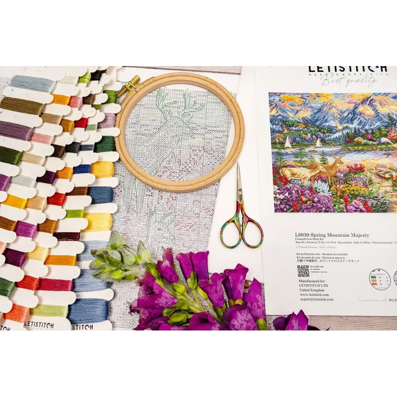 Набор для вышивания крестиком "Spring Mountain Majesty" 45x34cm SLETIL9939