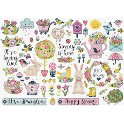 Kreuzstich-Set "Spring Sampler" 38x27cm SLETIL9937