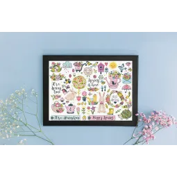 Набор для вышивания крестиком "Spring Sampler" 38x27cm SLETIL9937