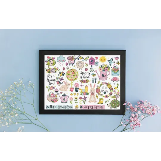 Kreuzstich-Set "Spring Sampler" 38x27cm SLETIL9937