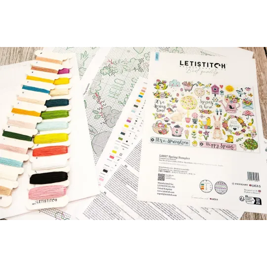 Kreuzstich-Set "Spring Sampler" 38x27cm SLETIL9937