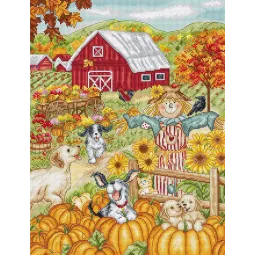 Cross stitch kit "Autumn Farm" 27x35cm SLETIL9936