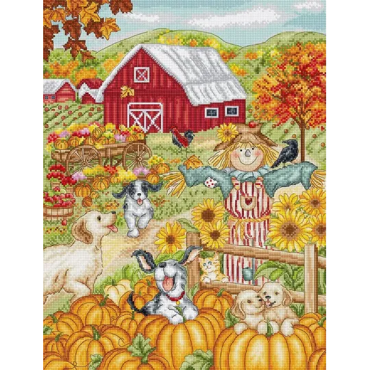 Kreuzstich-Set "Herbstbauernhof" 27x35cm SLETIL9936
