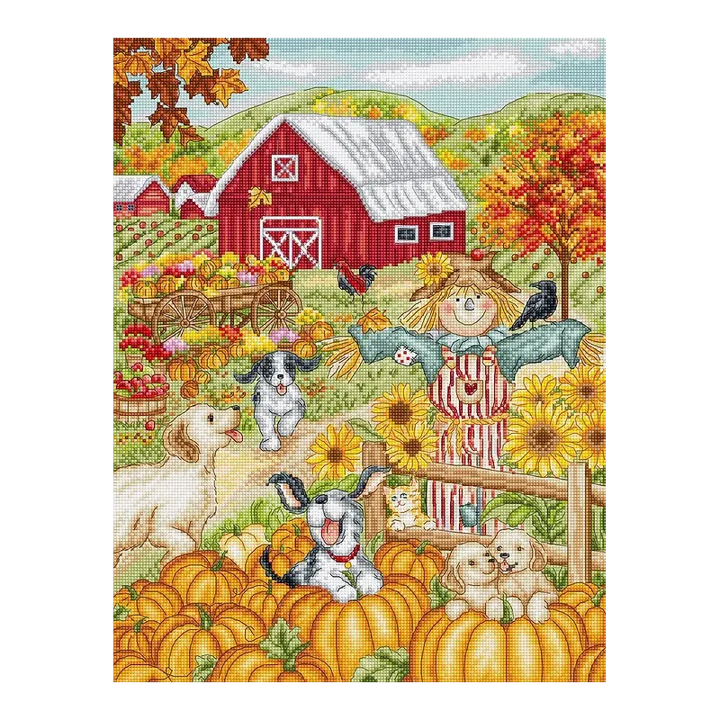 Kreuzstich-Set "Herbstbauernhof" 27x35cm SLETIL9936