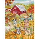 Kreuzstich-Set "Herbstfarm" 27x35cm SLETIL9936