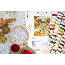 Cross stitch kit "Autumn Farm" 27x35cm SLETIL9936