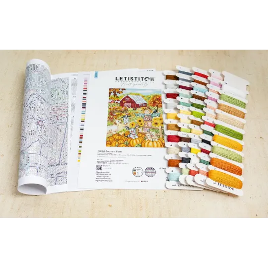 Kreuzstich-Set "Herbstfarm" 27x35cm SLETIL9936