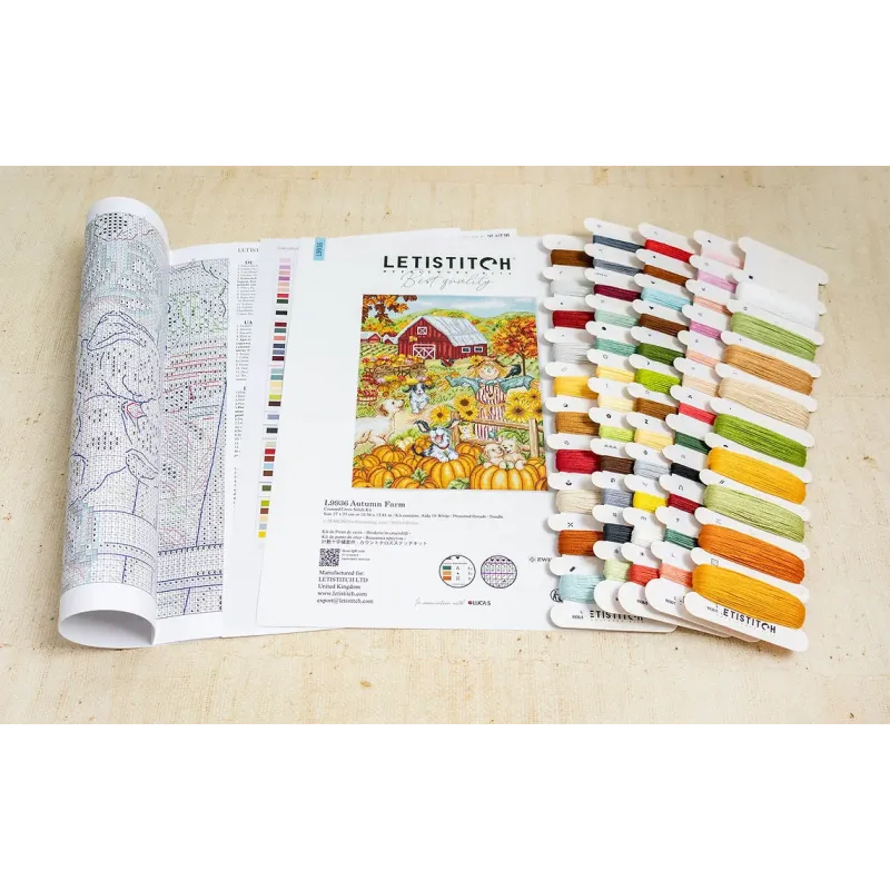 Kreuzstich-Set "Herbstfarm" 27x35cm SLETIL9936