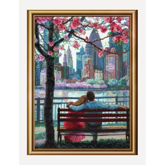 Kryželiu siuvinėjimo rinkinys - Aine kolekcija „Blooming New York“ 30x40 cm SRA1015